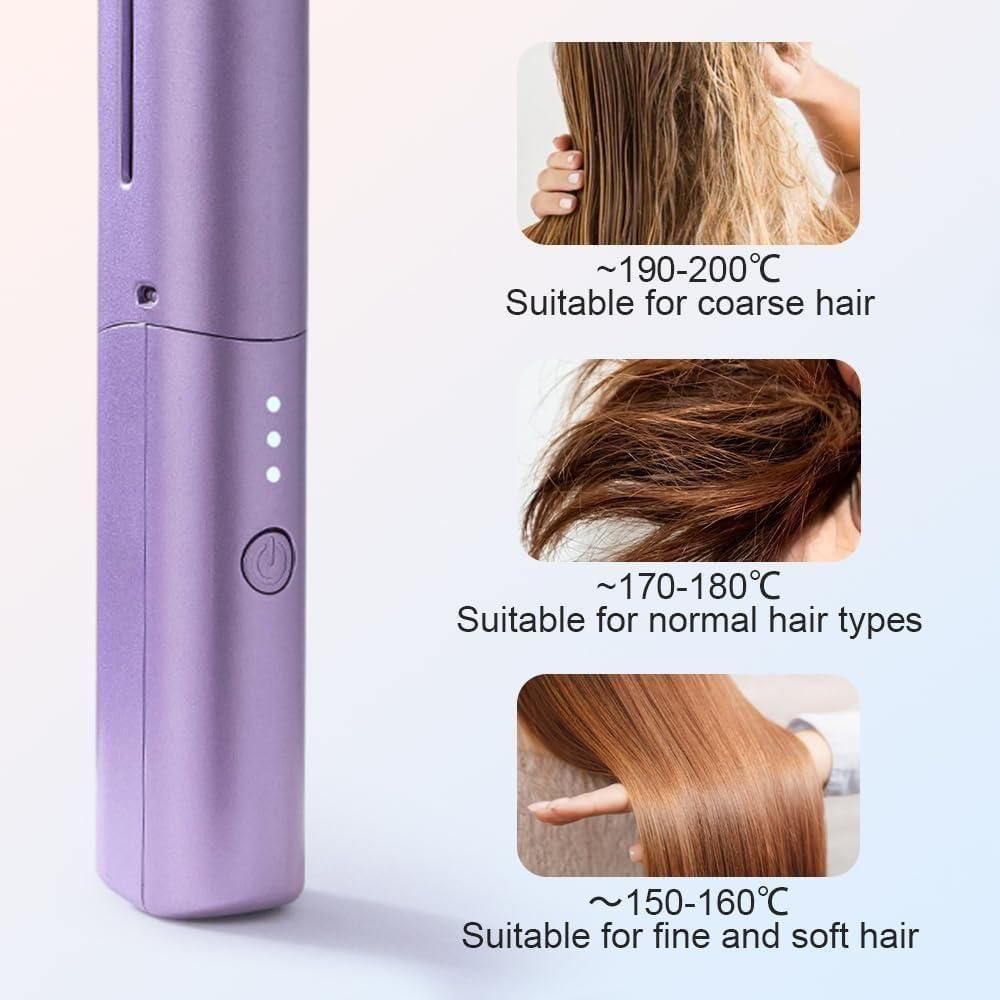 Meneflix Frizz-Free  Mini — Cordless Rechargeable Hair Straightener & Hot Comb