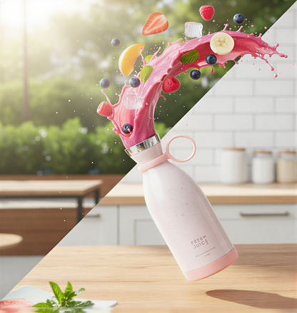 Mini Portable Juicer Blender - 6 Blade USB Rechargeable Juicer Blender