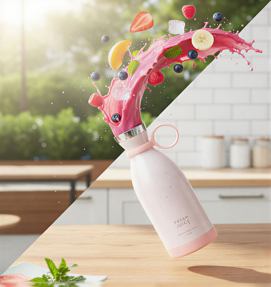 Mini Portable Juicer Blender - 6 Blade USB Rechargeable Juicer Blender